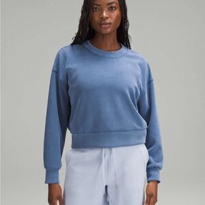 Lululemon softstreme perfectly oversized cropped crew Pitch Blue Size 2